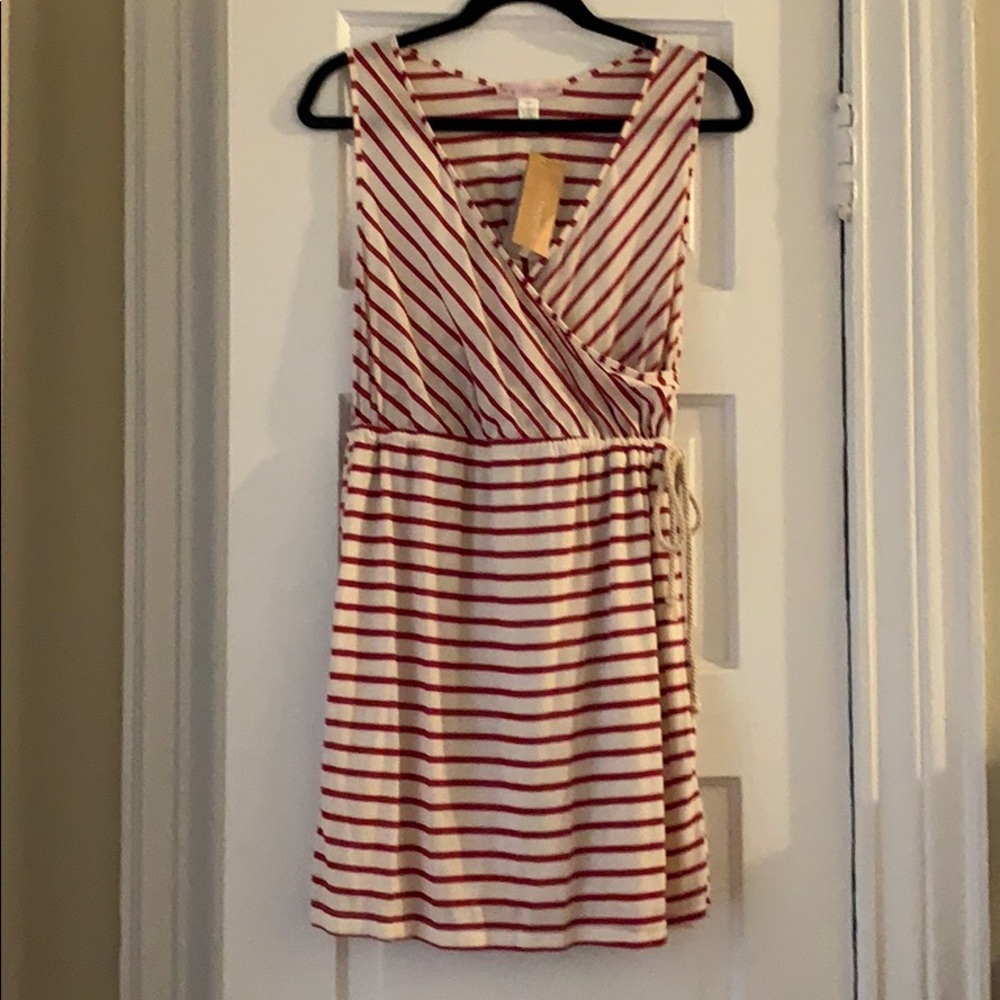 Red & White Striped Dress